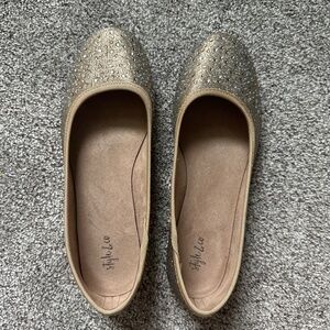 Style & Co Sparkly Gold Flats Size 8